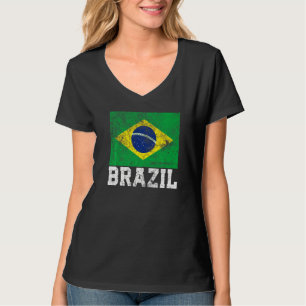 T-shirt Brésil Brésil Drapeau Fierté Racines Pays Famille 