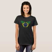 T-shirt Brésil Butterfly Déplaisant Brésil Drapeau Brasili (Devant entier)