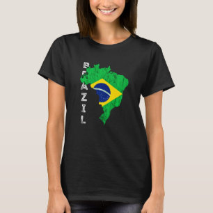 T-shirt Brésil Carte Brésil drapeau brésilien Brasil Brési