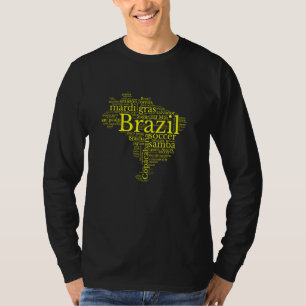 T-shirt Brésil Carte Brésil Football Copacabana Brasil Hom