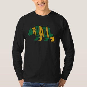 T-shirt Brésil Drapeau à thème Ours brésilien Drapeau Vint