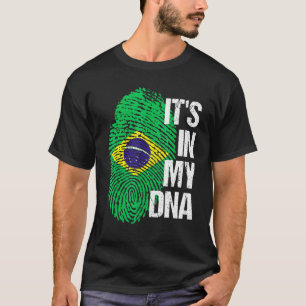 T-shirt Brésil Drapeau Accueil Racines cardiaques Empreint