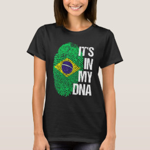 T-shirt Brésil Drapeau Accueil Racines cardiaques Empreint