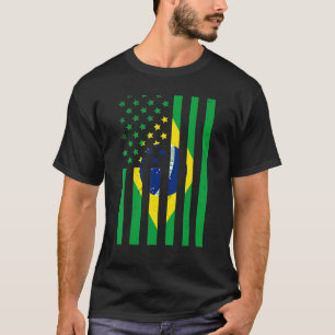 T-shirt Brésil Drapeau américain États-Unis Drapeau Brésil