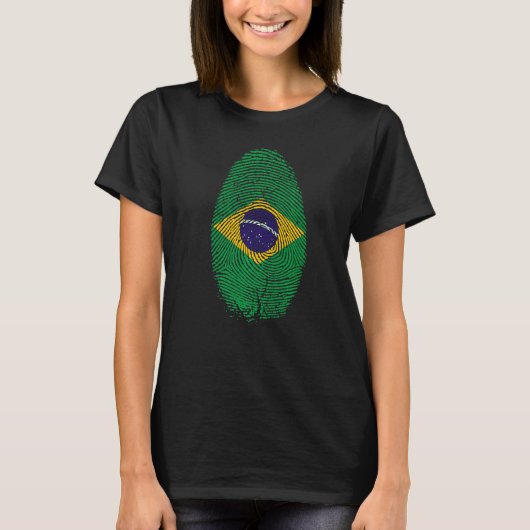 T-shirt Brésil Drapeau Empreinte C'est dans mon ADN pour B (Devant)
