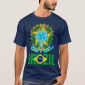 T-shirt Brésil Drapeau et blason Patriotique (Devant)