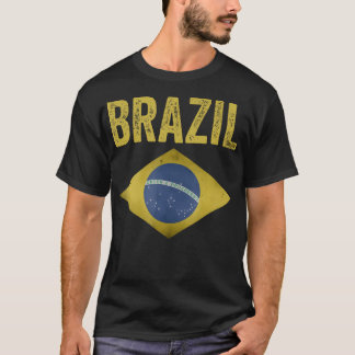 T-shirt Brésil Drapeau Football Brésilien Vintage