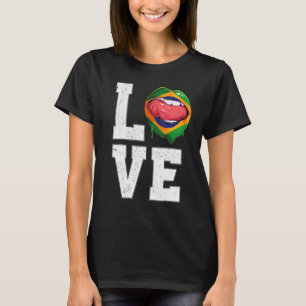 T-shirt Brésil Drapeau Football Fan Amour Brésilien
