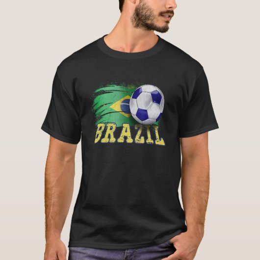 T-shirt Brésil Drapeau Football Les supporters brésiliens  (Devant)