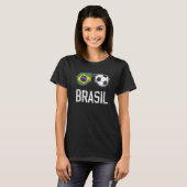 T-shirt Brésil Drapeau & Football Sunglass Brésil Fun brés (Devant entier)