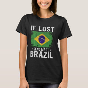 T-shirt Brésil Drapeau Souvenir - Si perdu envoyez-moi au