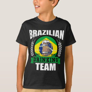 T-shirt Brésil Équipe Boire Funny Brésil Drapeau Bière Par