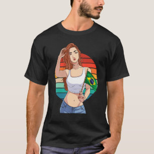 T-shirt Brésil Fierté Brésil Brasil Drapeau Brasileira