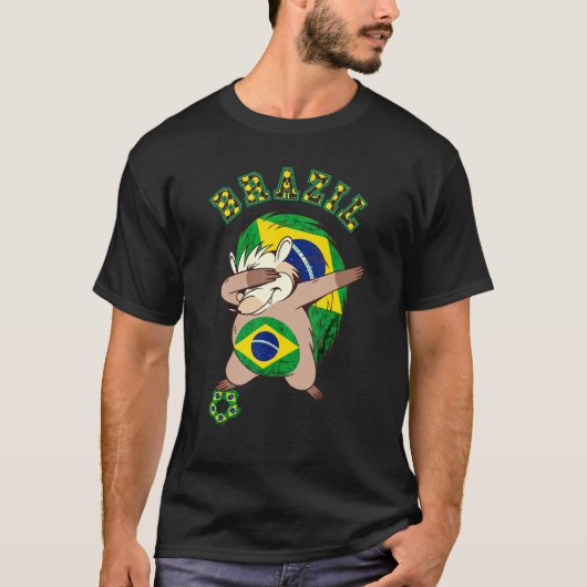 T-shirt Brésil Hérisson brésilien Football Ball Player Bra (Devant)