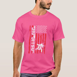 T-shirt Brésil Jiu Jitsu Américain Drapeau Us Sports Jiu J