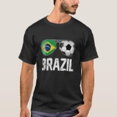 T-shirt Brésil Lunettes de drapeau Costume Football Footba (Devant)