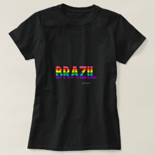T-shirt Brésil Pride T Rainbow Flag W.