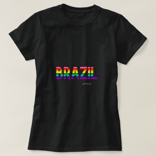 T-shirt Brésil Pride T | Rainbow Flag W. (Design devant)
