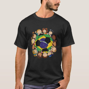 T-shirt Brésil Soccer Ball Kids Toddler Boys Autour Du Bré