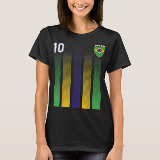 T-shirt Brésil Soccer Jersey Brésil 10 Football Fan
