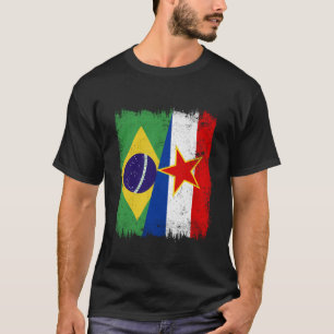 T-shirt Brésil Yougoslavie Demi-drapeau Brésilien Yougosla