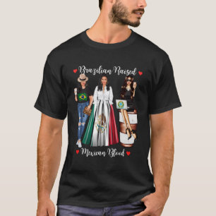 T-shirt Brésilien A Élevé Du Sang Brésilien Né Au Mexique