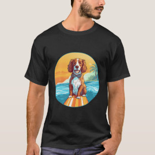 T-shirt Bretagne Spaniel Surf Funny Dog Beach