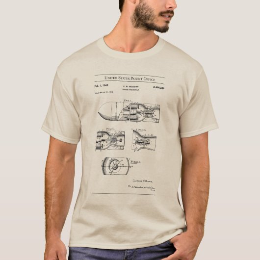 T-shirt Brevet américain - Projectile de fusée (Devant)
