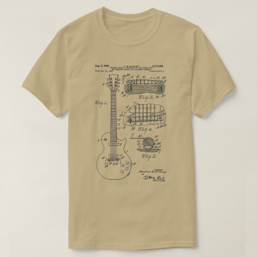 T-shirt brevet de guitare de 1955 (Design devant)