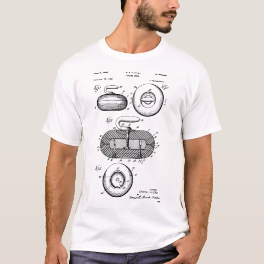T-shirt Brevet de pierre de curling (Devant)