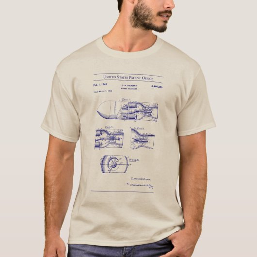 T-shirt Brevet US - Projectile de fusées (Devant)