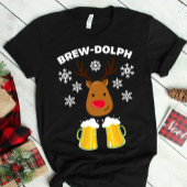 T-shirt Brew-Dolph Drôle Reindeer Bière Noël Rudolph