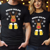 T-shirt Brew-Dolph Drôle Reindeer Bière Noël Rudolph