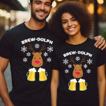 T-shirt Brew-Dolph Drôle Reindeer Bière Noël Rudolph<br><div class="desc">Brew-Dolph Funny Rudolph Reindeer Bière Noël Vacances Alcool Boire T-shirt</div>