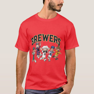 T-shirt Brewers Sausage Mascot Race Cartoon Sports Parody