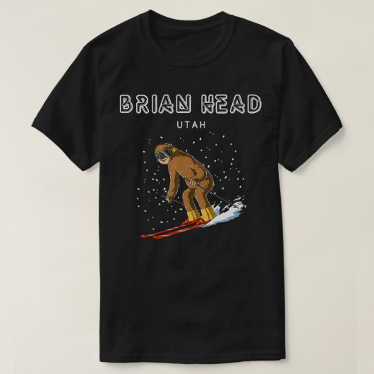 T-shirt Brian Head Utah USA Sloth Ski Cadeau (Design devant)