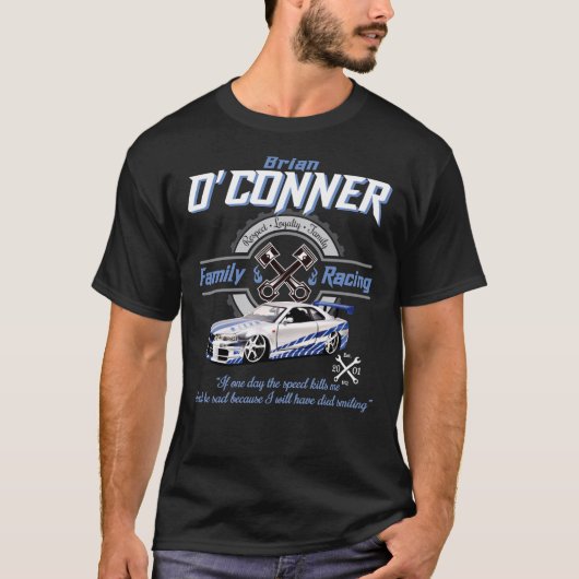 T-shirt Brian O&x27 ; Conner Family Racing Fast and Furiou (Devant)