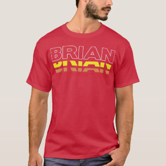 T-shirt Brian Prénom Drôle Vintage Sunset Famille Brian