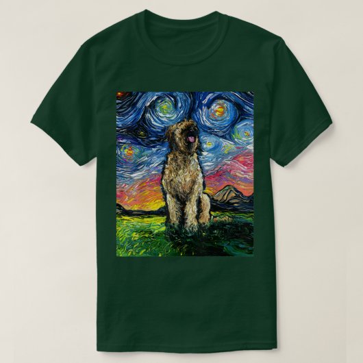 T-shirt Briard Berger de Brie Starry Night Dog Art par Aja (Design devant)