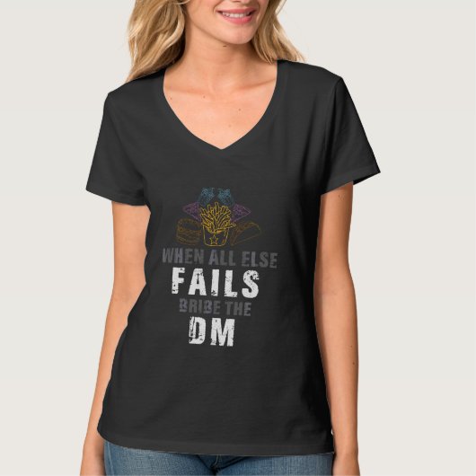 T-shirt Bribe Dm Pour Dragons Rpg Monster Dungeon Rolep (Devant)