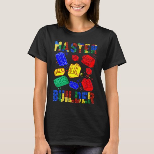 T-shirt Brick Builder Blocks Master Builder Garçons Filles (Devant)