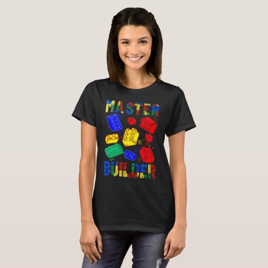 T-shirt Brick Builder Blocks Master Builder Garçons Filles (Devant entier)
