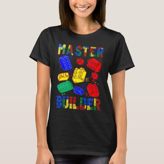 T-shirt Brick Builder Blocks Master Builder Garçons Filles (Devant)