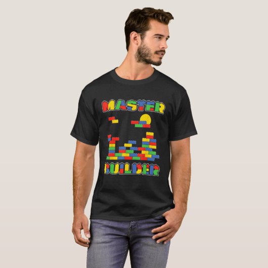 T-shirt Brick Builder Funny Blocks Master Builder (Devant entier)