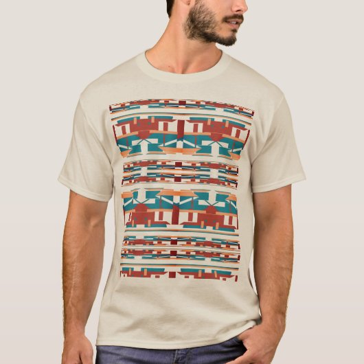 T-shirt Brick Red Coral Turquoise Sud-Ouest Look Design (Devant)