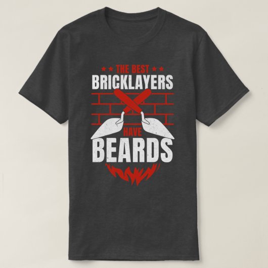 T-shirt Bricklayer brique Mason Beard Cadeau (Design devant)
