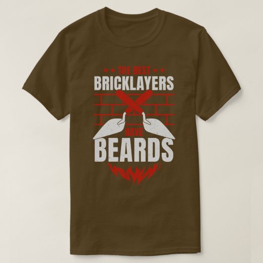 T-shirt Bricklayer brique Mason Beard Cadeau (Design devant)