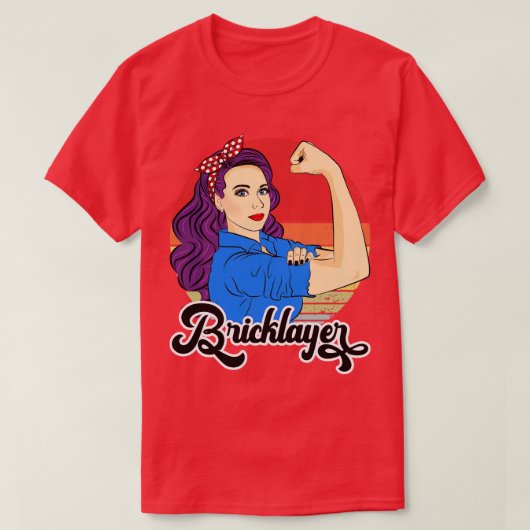 T-shirt Bricklayer Femme Cadeau Vintage Bricklayer Strong (Design devant)