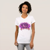 T-shirt Bride à être slogan de fiançailles style violet (Devant entier)