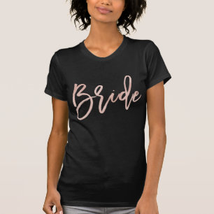 T-shirt Bride Faux Rose Gold lettrage à la main Bridesmaid